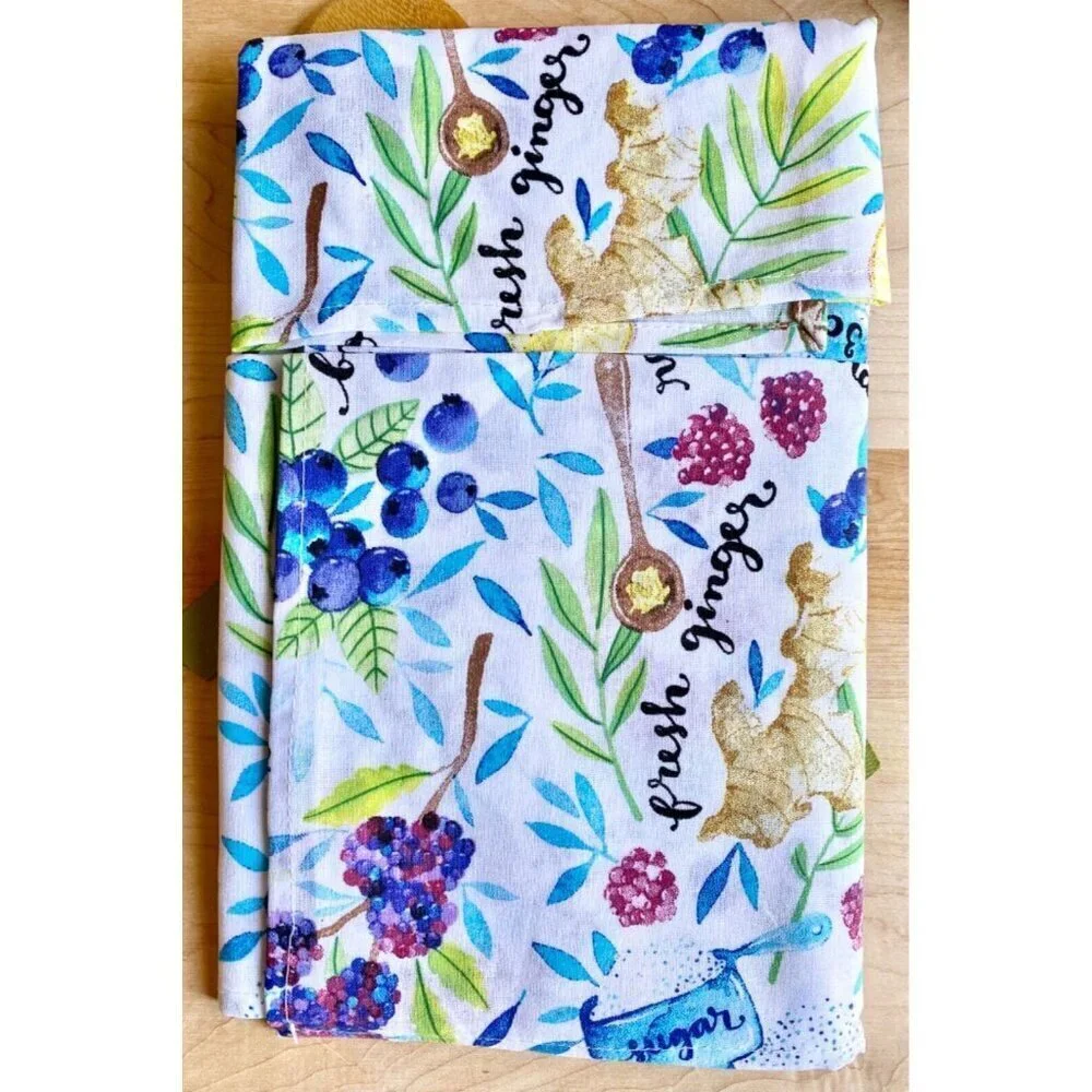 New Mixed Berry Jam Fruit Theme Wooden Spoon & Cotton Kitchen Towel Gift Set
